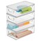 mDesign Plastic Office Storage Bin Box with Lid and Handles, 4 Pack